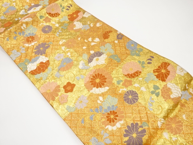 佐賀錦　菊唐草模様織り出し袋帯